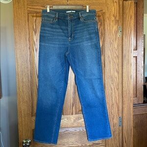 Lands' End Classic High Waist Straight Leg Indigo Jeans size 14